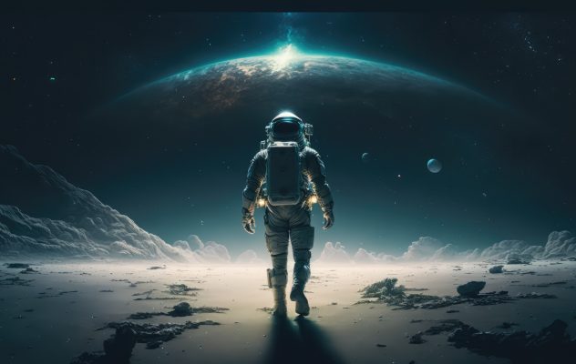 Illustration of an astronaut in space.